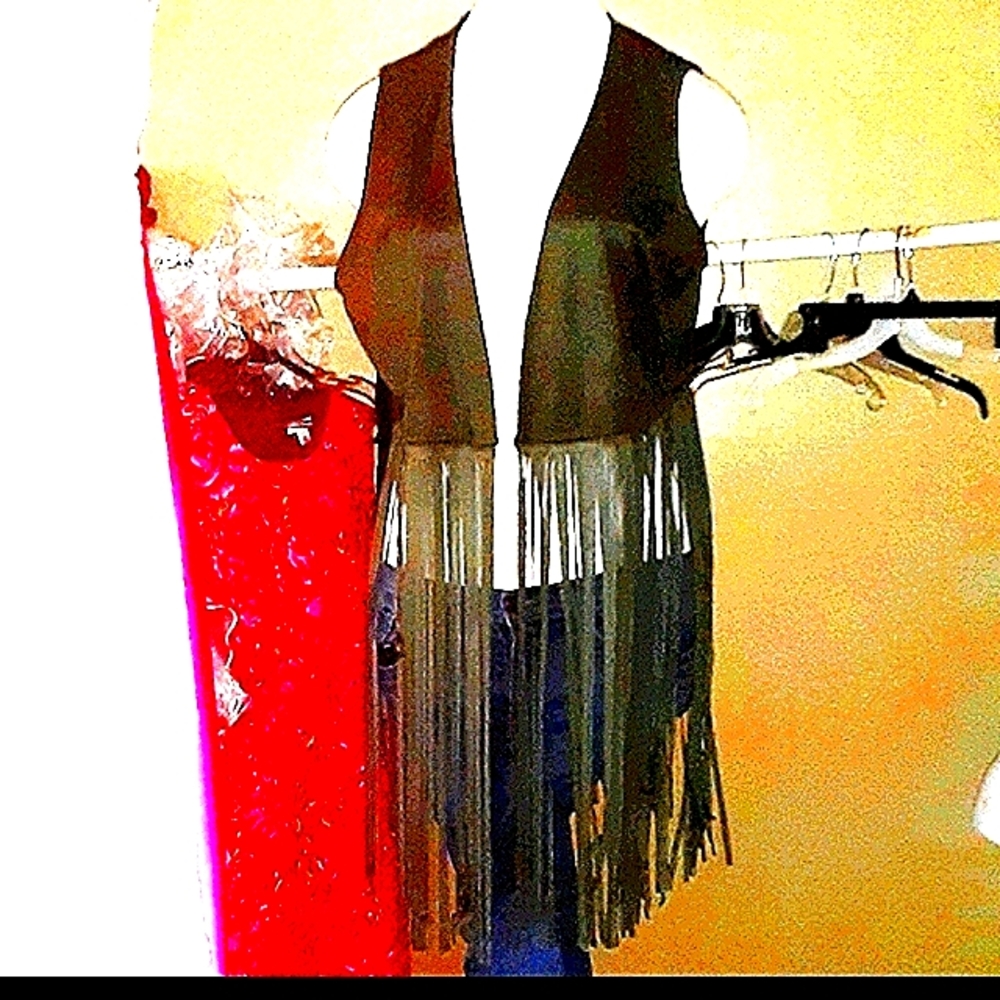 Boho fringed sueded vest